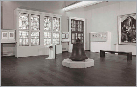 Room with a clock and stained glass windows, c. 1986 Canvas Print