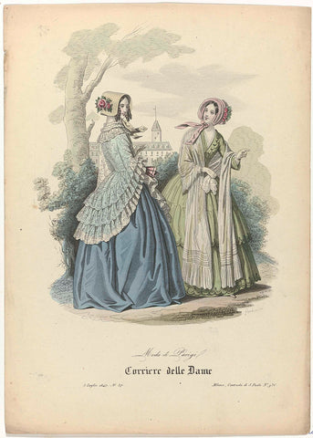 Corriere delle Dame, 3 July (juli) 1847, No. 37 : Fashion of Paris, Gandini, 1847 Canvas Print