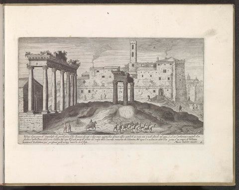 Temple of Saturn and Temple of Vespasian, Aegidius Sadeler, 1624 - 1650 Canvas Print