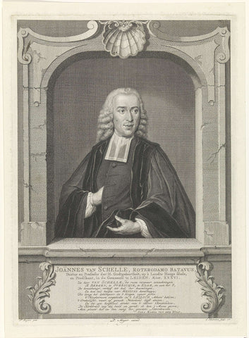 Portrait of Johannes van Schelle, Jacob Houbraken, 1760 Canvas Print