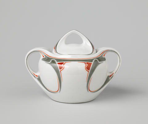 Sugar bowl with stylized floral motifs, Parthénon (possibly), c. 1900 - c. 1905 Canvas Print