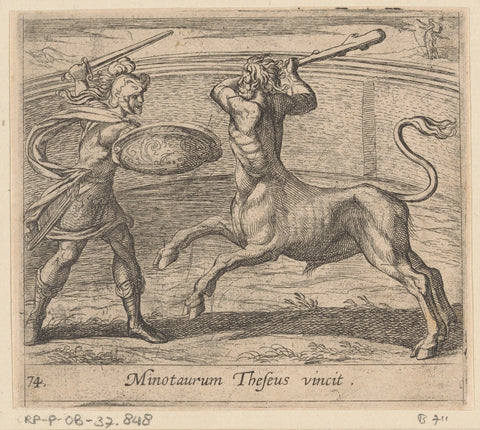 Theseus and the Minotaur, Antonio Tempesta, 1606 Canvas Print