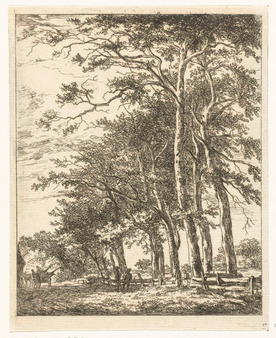 Two standing figures at high trees, Hermanus van Brussel, c. 1800 - in or before 1815 Canvas Print