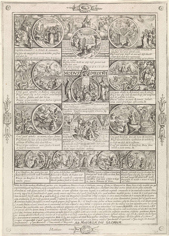 Modus Meditandi: thirteen devotion scenes with guidelines for Christian meditation, Jacob Matham (workshop or), 1610 - 1620 Canvas Print