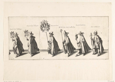 The funeral procession (plate 6), 1623, Simon Frisius, 1624 Canvas Print