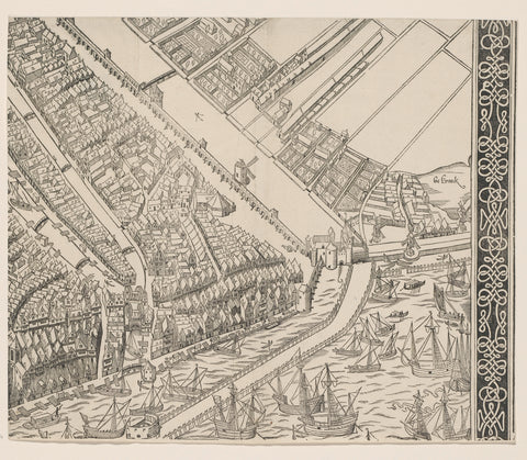 Map of Amsterdam, 1544 (ninth part), Cornelis Anthonisz., c. 1557 Canvas Print