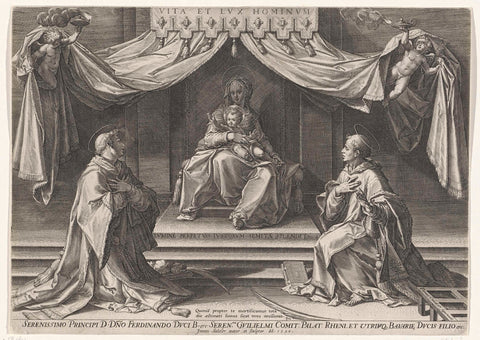 Torooned Mary with the Christ Child and Saint Stephen and Saint Lawrence, Johann Sadeler (I), 1590 Canvas Print