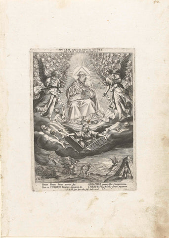 God de Vader met het hoogste engelenkoor, Jan Collaert (II), 1576 - 1628 Canvas Print