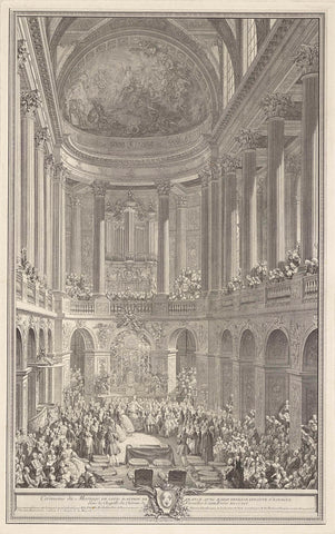 Consecration of Louis, Dauphin de France and Marie Therese, Infante of Spain in the chapel of Versailles, 23 February 1745, Charles Nicolas Cochin (II), 1725 - 1790 Canvas Print