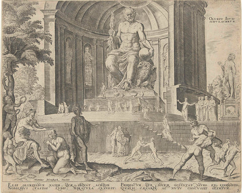 Statue of Zeus in Olympia, Philips Galle, 1581 - 1633 Canvas Print