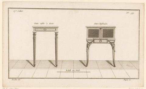 Tafel en chiffoniere, Nicolas Dupin, 1772 - 1779 Canvas Print