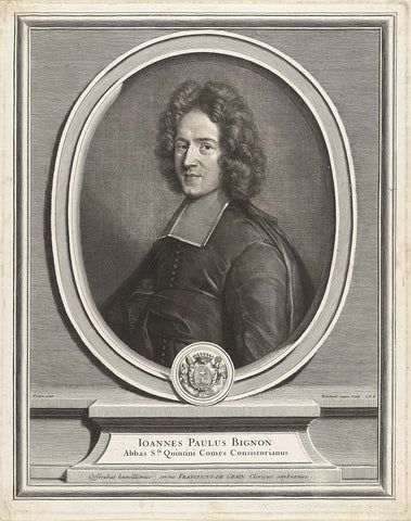 Portrait of Jean Paul Bignon, Gerard Edelinck, 1666 - 1707 Canvas Print