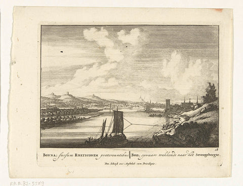 View of Bonn and the Seven Mountains, Jan van Call (I), 1694 - 1697 Canvas Print