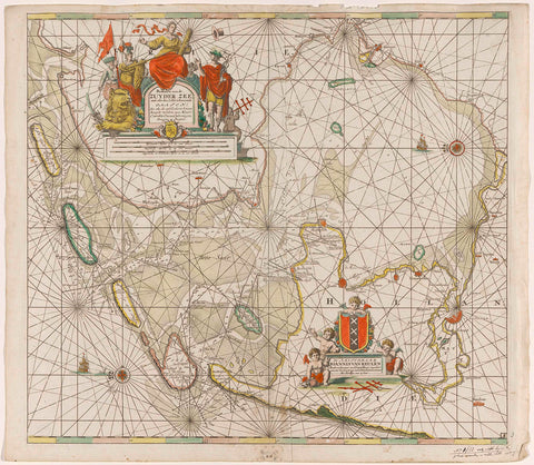 Map of the Zuiderzee and the Wadden Sea, Jan Luyken, 1681 Canvas Print