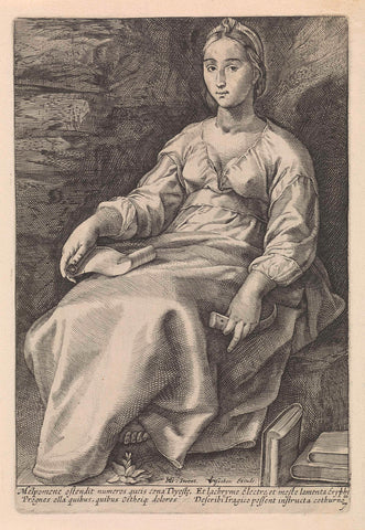 Melpomene, anonymous, 1601 - 1652 Canvas Print