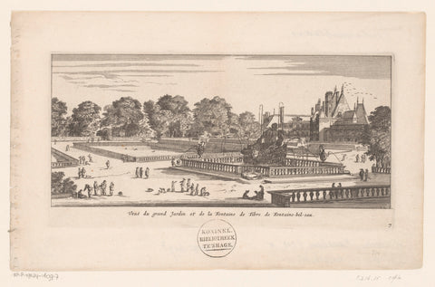 View of the gardens and Tiberfontein of Fontainebleau Castle, anonymous, Israel Silvestre, after 1631 - in or after 1655 Canvas Print