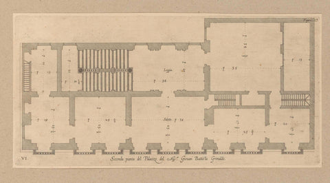 Plan of the first floor of the Palazzo Gio Battista Grimaldi in Genoa, Nicolaes Ryckmans, 1622 Canvas Print