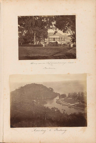 View of the Apenberg, the river mouth and buildings in Padang, anonymous, c. 1870 - c. 1880 Canvas Print