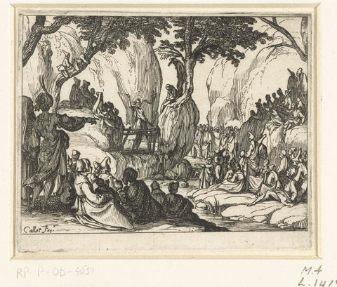 John the Baptist preaches to the crowd, Jacques Callot, 1634 - 1635 Canvas Print