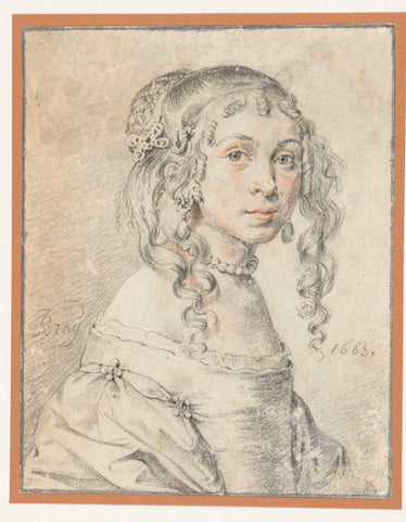 Portrait of a Girl, Jan de Bray, 1663 Canvas Print