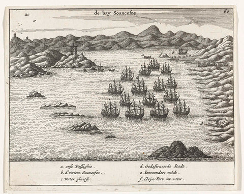 Vloot in de baai Soancefoe (China), 1663, anonymous, 1670 Canvas Print