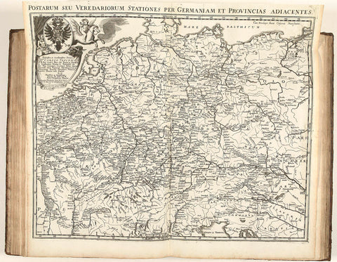 Map of the postal routes through the German Reich, 1711, Jacobus Harrewijn (possibly), 1711 Canvas Print