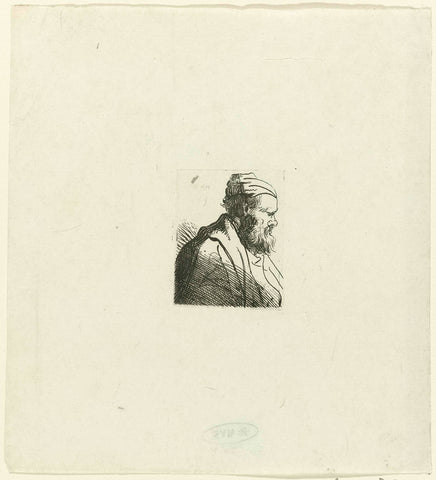 Head of a man in profile with beard and snub nose, William James Smith, 1824 Canvas Print