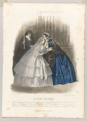 Les Modes Parisiennes, 1854, No. 584 : Robe de communiant (...), Millin, 1854 Canvas Print