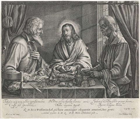 Meal at Emmaus, Simon of passe, 1614 Canvas Print