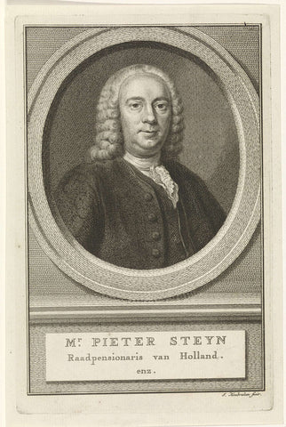 Portrait of Pieter Steijn, Jacob Houbraken, 1708 - 1780 Canvas Print