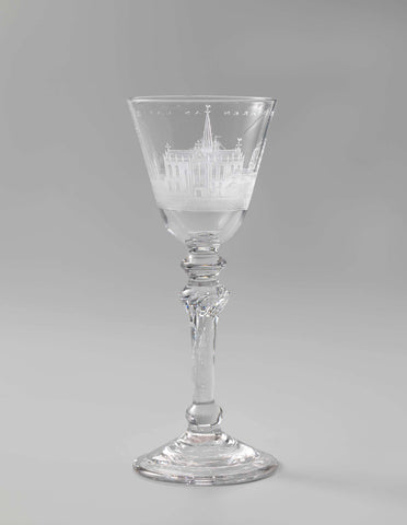 Chalice glass with the Nieuwe Kerk in Amsterdam, anonymous, 1760 Canvas Print