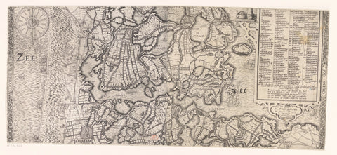 Map of North Holland (middle part), Joost Jansz. Bilhamer (attributed to), 1608 Canvas Print