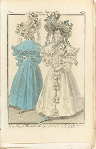 Journal des Dames et des Modes 1828, Costumes Parisiens (2614), anonymous, 1828 Canvas Print