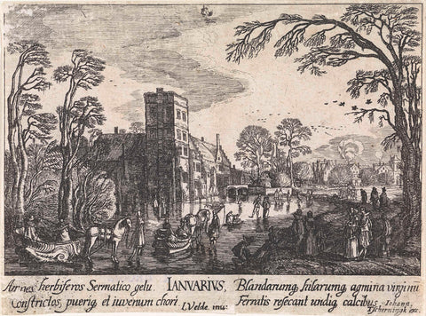 January, Jan van de Velde (II), 1684 - 1729 Canvas Print