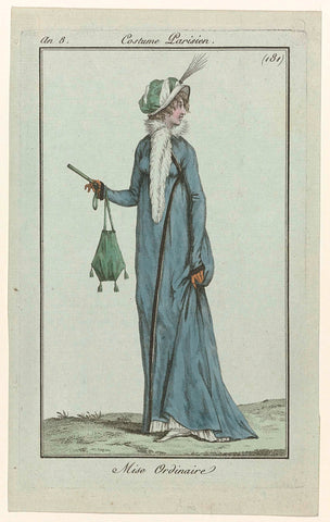 Journal des Dames et des Modes, Costume Parisien, 21 December 1799, Year 8 (181) : Mise Ordinaire, anonymous, 1799 Canvas Print