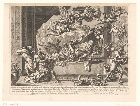 Calaïs and Zetes in battle with the Harpies, Jean Lepautre, 1650 - 1682 Canvas Print