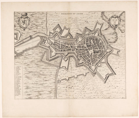 Map of Bergen op Zoom, anonymous, 1652 | CanvasPrints.com