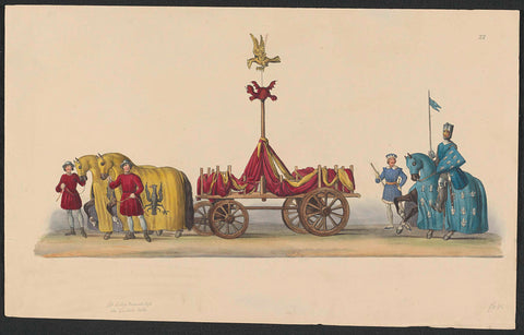 Costumed procession of 1841: chariot (sheet XI), anonymous, 1841 Canvas Print