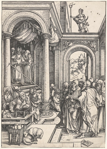 Presentation of Mary in the temple, Albrecht Dürer, 1501 - 1505 Canvas Print