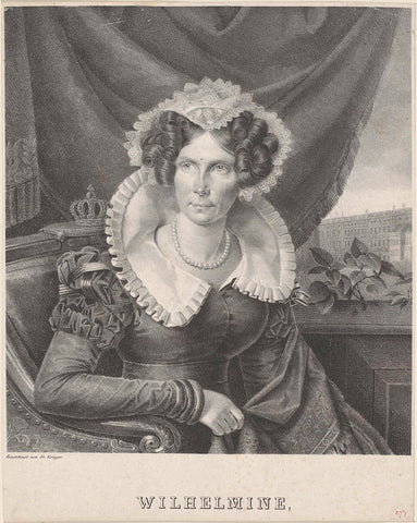 Portret van Wilhelmina van Pruisen, Franz Krüger, 1815 - 1899 Canvas Print