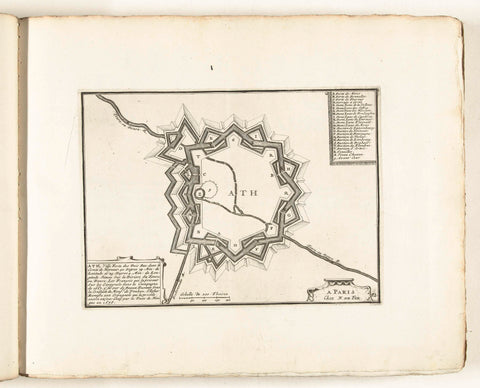 Map of Ath, c. 1702, anonymous, 1702 - 1703 Canvas Print