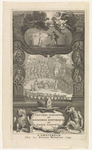 Miraculous apparition during religious gathering, Bernard Picart (possibly), 1719 Canvas Print