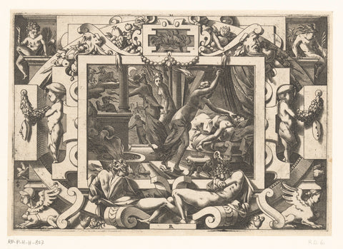 Dochters van Pelias doden hun vader, René Boyvin, 1563 Canvas Print