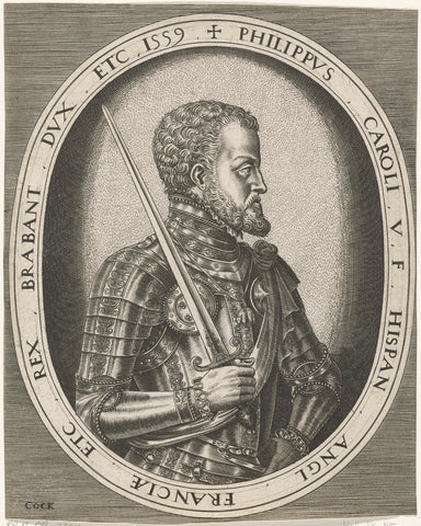 Portret van koning Filips II van Spanje, Frans Huys, 1559 Canvas Print