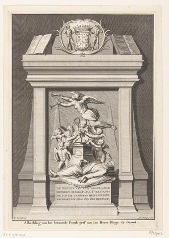 Tomb of Hugo Grotius, died in 1645, Johan van der Spruyt, 1783 - 1800 Canvas Print