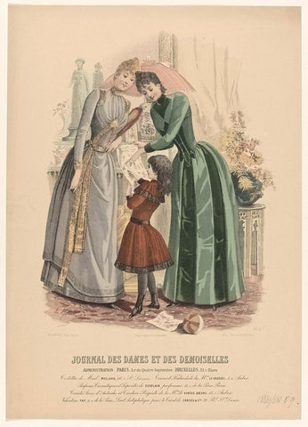 Journal des Dames et des Demoiselles, 1888-1889, No. 2502: Toilettes de Mad.e MOSLARD (...), A. Bodin, 1888 - 1889 Canvas Print
