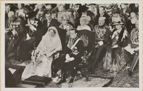 Marriage of Juliana, Queen of the Netherlands, and Bernhard van Lippe-Biesterfeld in the Grote Kerk in The Hague on January 7, 1937, anonymous, 1937 Canvas Print