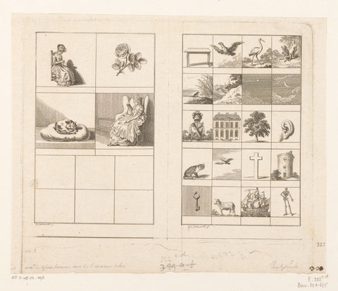 Examples of female nouns in Latin (femina), Daniel Nikolaus Chodowiecki, 1779 Canvas Print