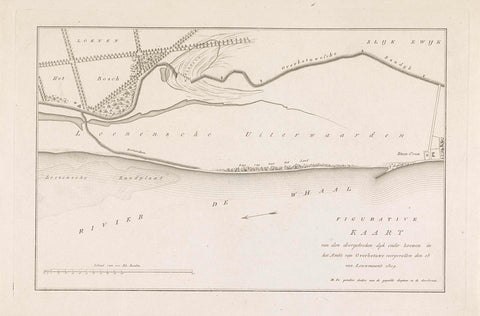 Map of dike breach under Loenen, 1809, anonymous, 1809 Canvas Print