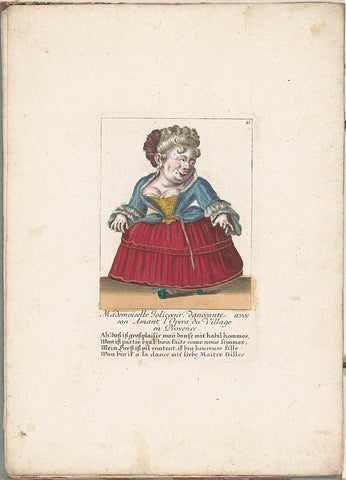 Dwarf as the French Mademoiselle Jolicoeur, c. 1710, Martin Engelbrecht (attributed to), 1705 - 1715 Canvas Print